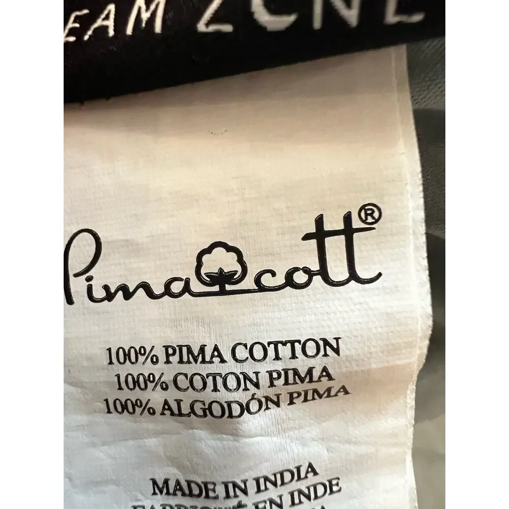 Wamsutta Dream Zone Sateen 100% Pima Cotton Light Blue Fitted Sheet Cal King